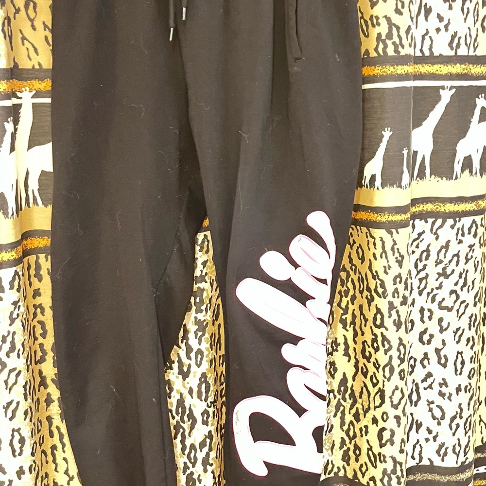 Barbie Black and Pink Kids Joggers